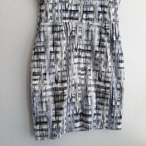 ALFRED SUNG Pure Blue & White Sleeveless Sheath Dress Sz 4 - Picture 11 of 15